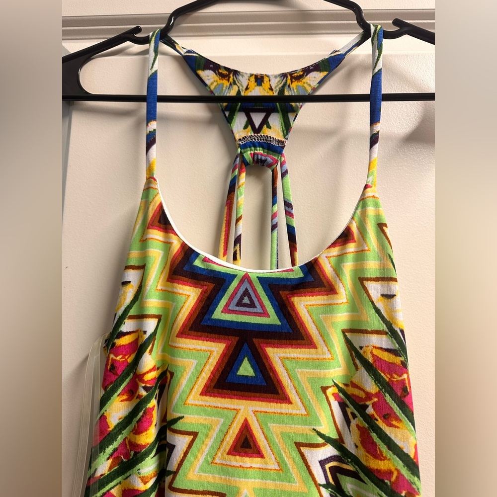 MULTI-COLOR PRINT STRAPPY BACK MAXI DRESS - Picture 4 of 6
